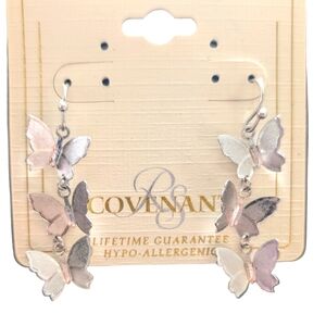 Butterfly hypo-allergenic earrings. Silver color.